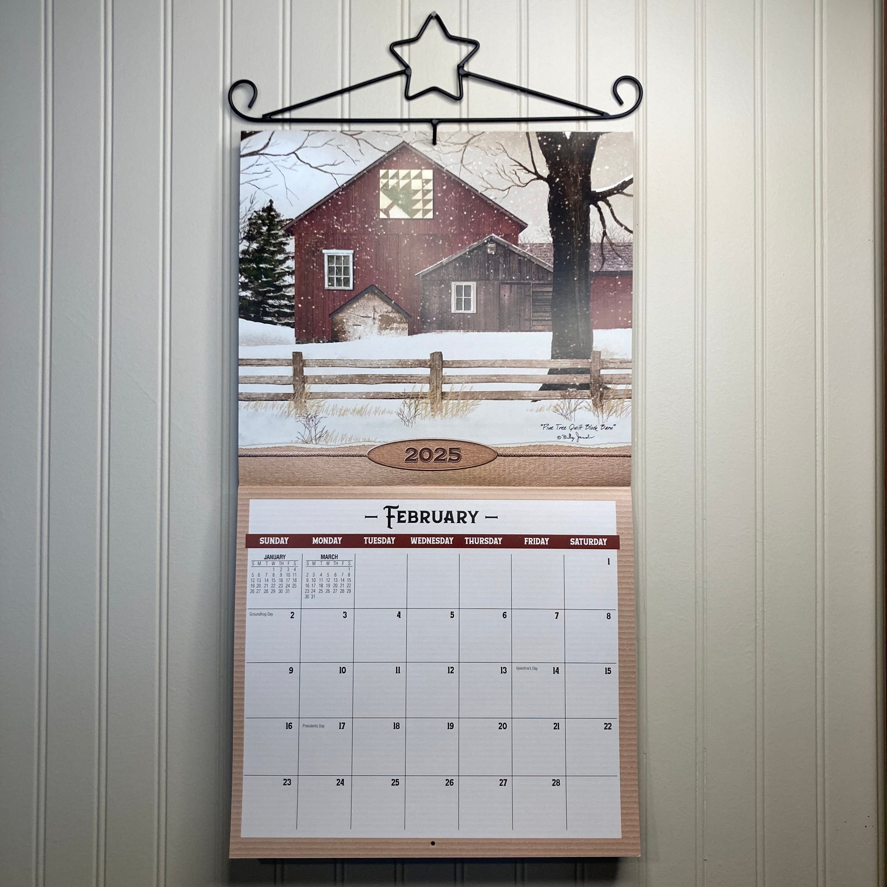 CWI Primitive Country Wall Calendar and Hanger Set Billy Jacobs 2024