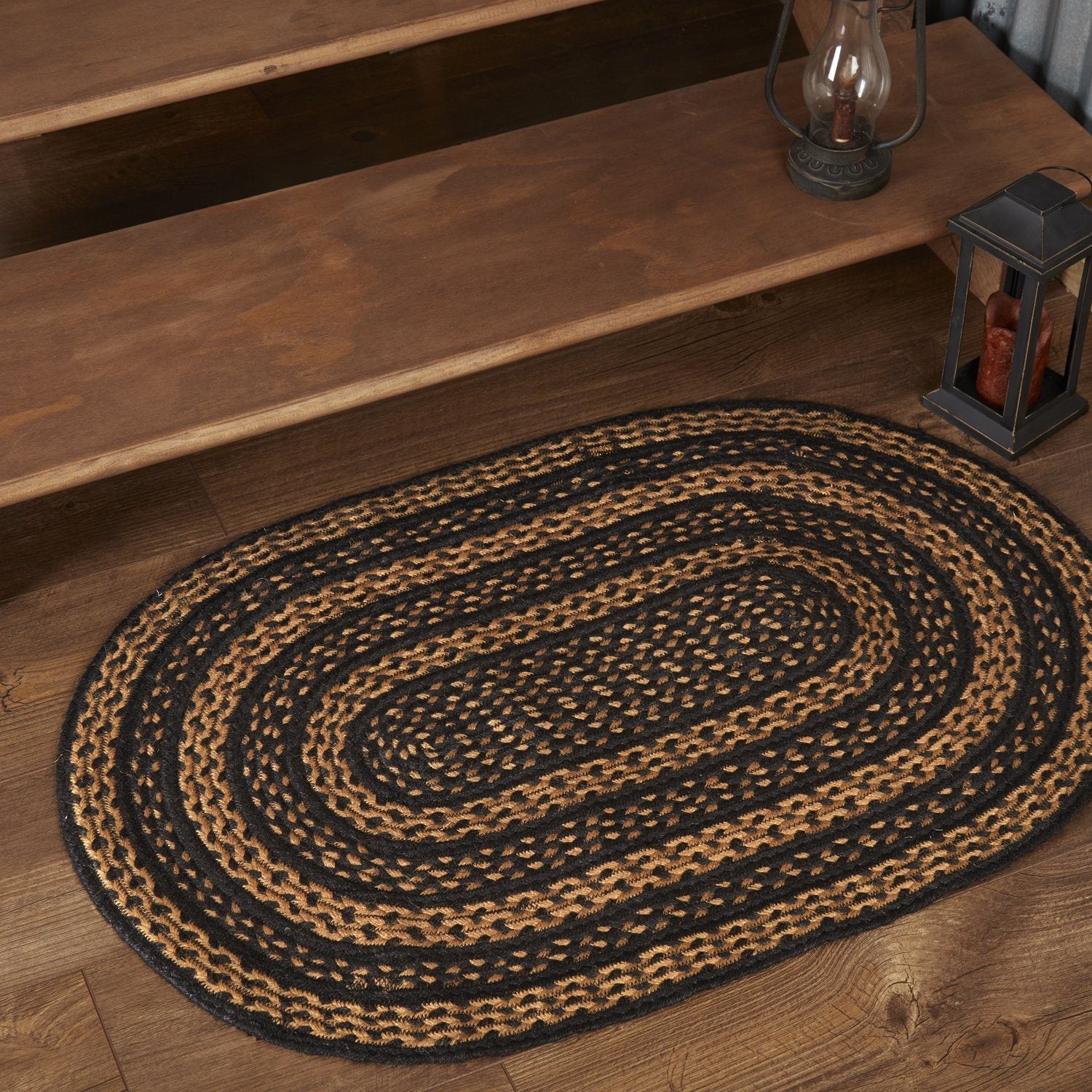 Great Falls Jute Oval Braided Rug w/ Pad - Retro Barn Country Linens