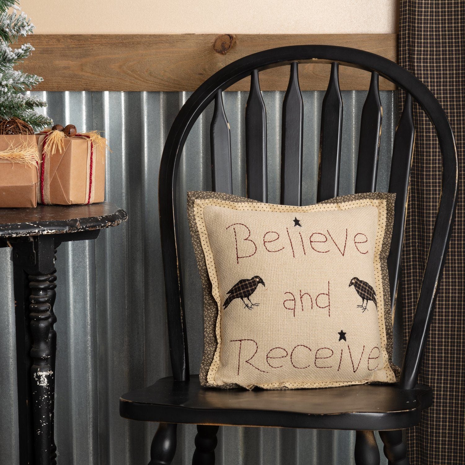 Tea Cabin Patch Pillow - 12x12