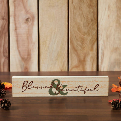 Blessed and Bountiful Sign - 3x14" - Primitive Star Quilt Shop