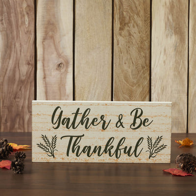 Gather & Be Thankful Wheat Stalks Sign - Primitive Star Quilt Shop