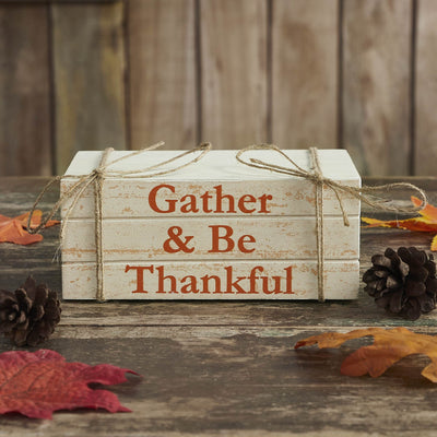 Gather & Be Thankful Faux Book Stack - Primitive Star Quilt Shop