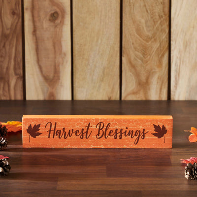 Harvest Blessings Fall Leaves Sign - Primitive Star Quilt Shop