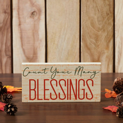 Count Your Many Blessings Sign - 3x14" - Primitive Star Quilt Shop