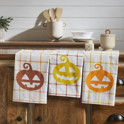 Country Halloween Tea Towels - Set of 3 - Primitive Star Quilt Shop