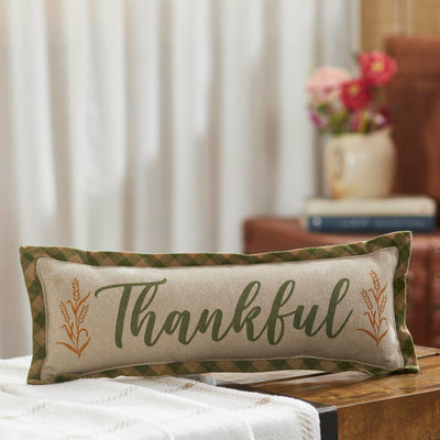 Harvest Blessings Thankful Pillow 5x15" - Primitive Star Quilt Shop