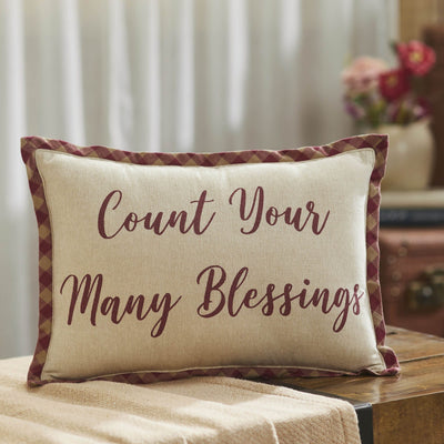 Harvest Blessings Count Your Blessings Pillow 9.5x14" - Primitive Star Quilt Shop