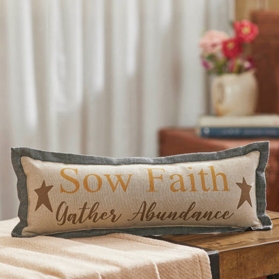 Harvest Blessings Sow Faith Pillow 5x15" - Primitive Star Quilt Shop