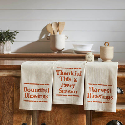 Harvest Blessings Tea Towel -Set of 3 - Primitive Star Quilt Shop