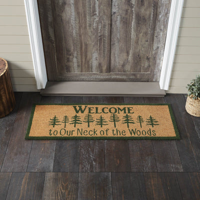 Neck of the Woods "Welcome" Coir Rectangle Rug 17x48" - Primitive Star Quilt Shop