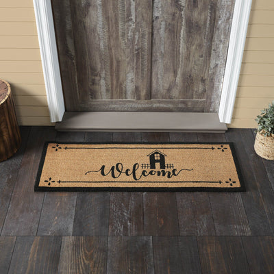 Saltbox House "Welcome" Coir Rectangle Rug 17x48" - Primitive Star Quilt Shop