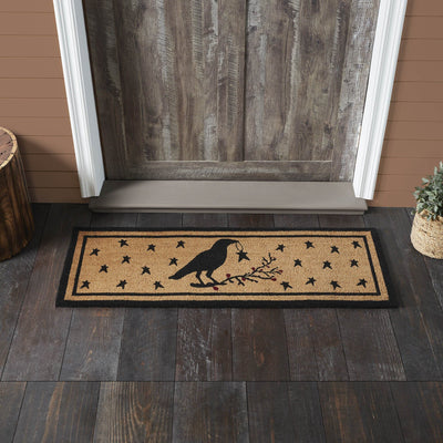 Raven Star Coir Rectangle Rug 17x48" - Primitive Star Quilt Shop
