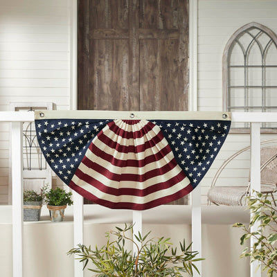 My Country Stars & Stripes Bunting Flag - 18x36" - Primitive Star Quilt Shop