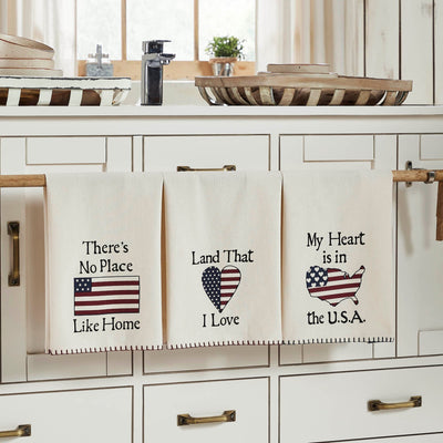 "Land That I Love" Tea Towel - Set of 3 - Primitive Star Quilt Shop