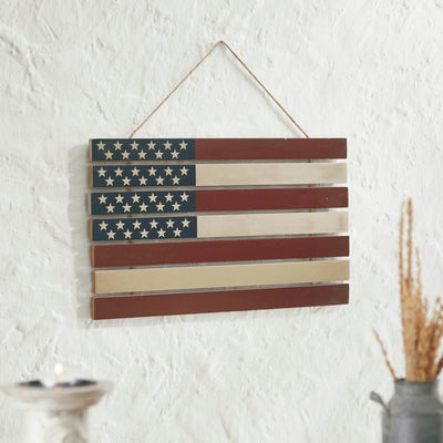 USA Flag Lath Wall Decor - 12x20" - Primitive Star Quilt Shop