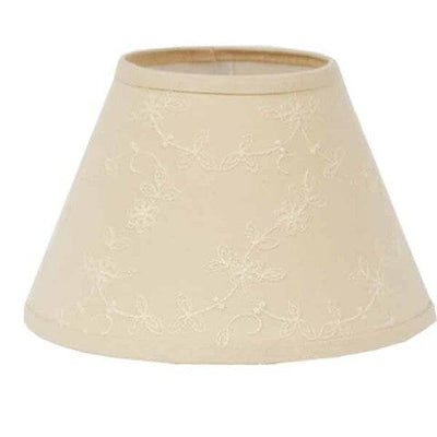 Candlewicking Cream Lampshade - 10" - Primitive Star Quilt Shop