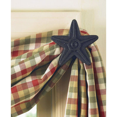 Cast Star Curtain Hook - Black - Set of 2 - Primitive Star Quilt Shop