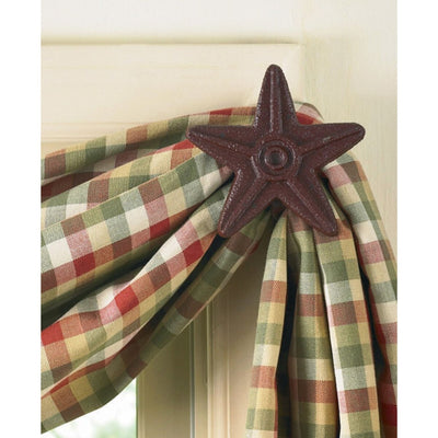 Cast Star Curtain Hook - Red - Set of 2 - Primitive Star Quilt Shop