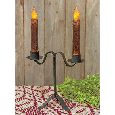 Double Taper Candle Holder Stand - Primitive Star Quilt Shop