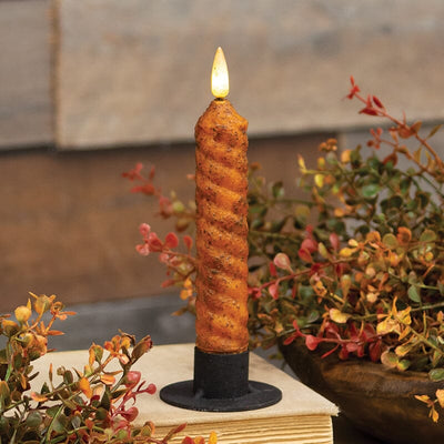 Grungy Twist Timer Taper Candle - Pumpkin Spice 6" - Primitive Star Quilt Shop