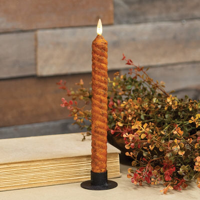 Grungy Twist Timer Taper Candle - Pumpkin Spice 9" - Primitive Star Quilt Shop