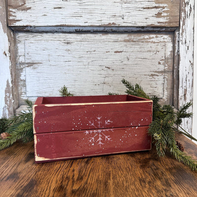 Burgundy Snowflake Box - Primitive Star Quilt Shop