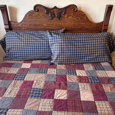 Millsboro Navy Plaid King Pillow Case - Set of 2 - Primitive Star Quilt Shop