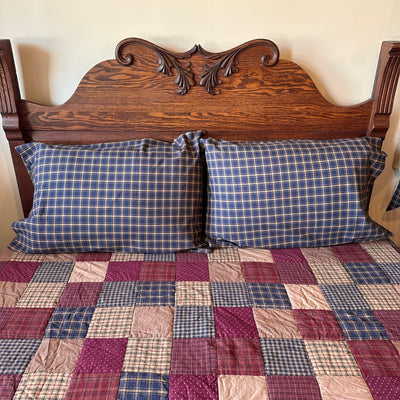 Millsboro Navy Plaid Standard Pillow Case - Set of 2 - Primitive Star Quilt Shop