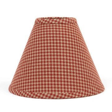 Newbury Gingham Barn Red Lampshade - 10" - Primitive Star Quilt Shop