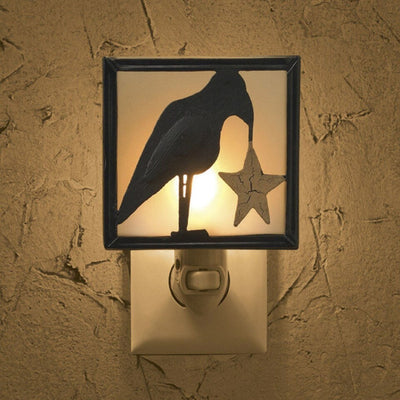 Olde Crow & Star Night Light - Primitive Star Quilt Shop