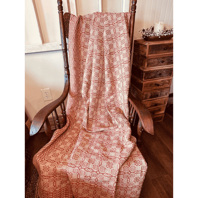 Saratoga Rust and Linen Woven Throw - Primitive Star Quilt Shop