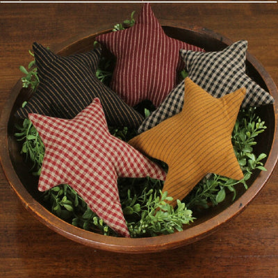 Stuffed Primitive Stars - Set of 5 - Primitive Star Quilt Shop