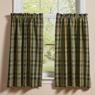 Willow Lane Plaid Tier Curtains 36" - Primitive Star Quilt Shop