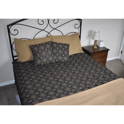 Gettysburg Black and Tan Woven Coverlet - Primitive Star Quilt Shop