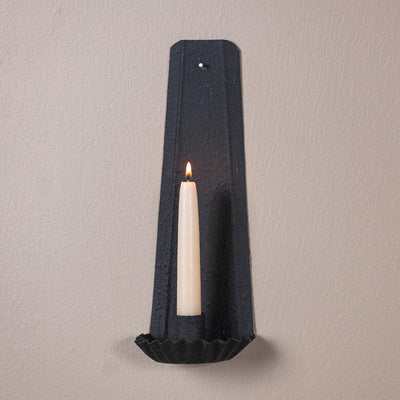 Gristmill Candle Sconce in Textured Black - Primitive Star Quilt Shop
