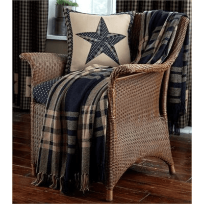 Sturbridge Black Woven Throw - Primitive Star Quilt Shop