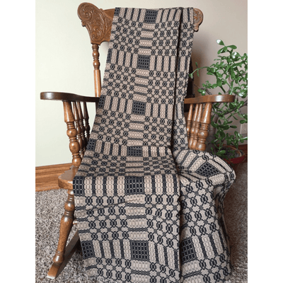 Westbury Black and Tan Woven Throw - Primitive Star Quilt Shop