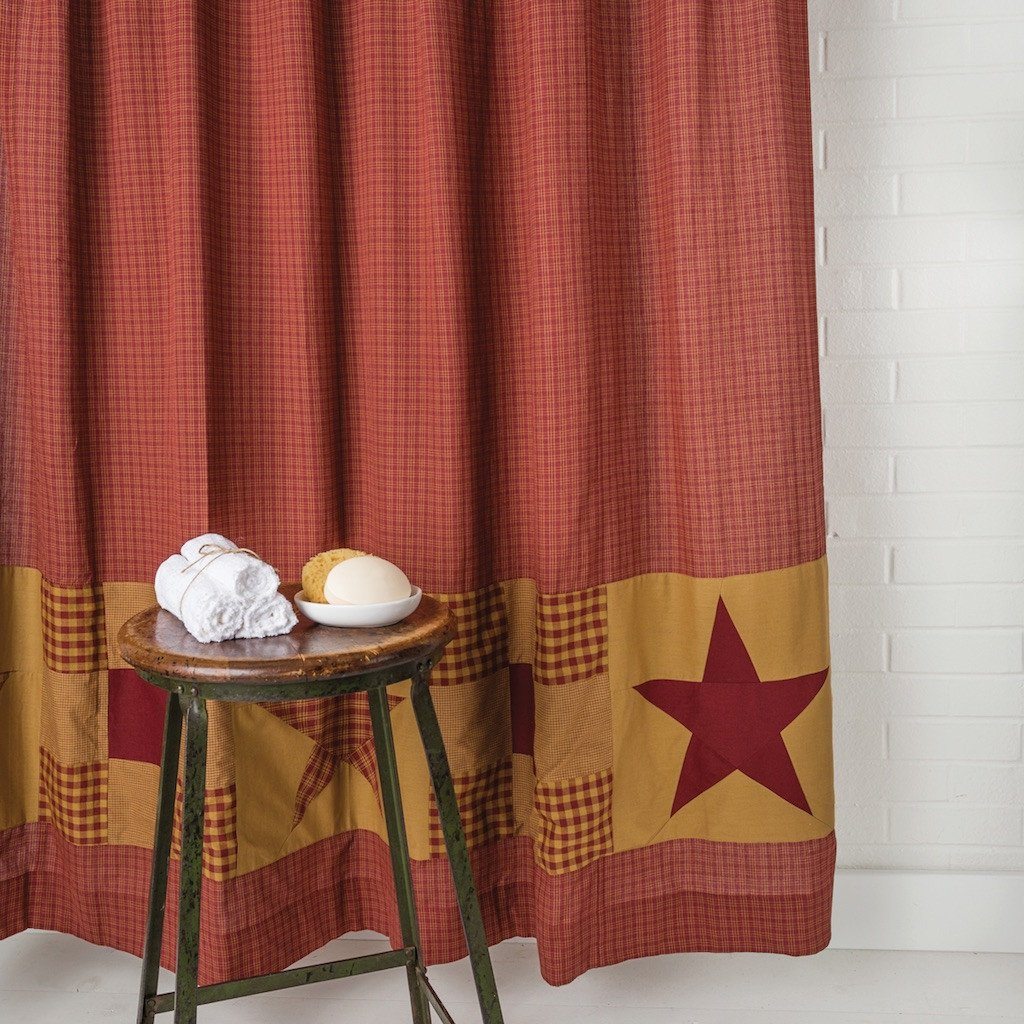 Park store Designs Primitive Star Country Shower Curtain