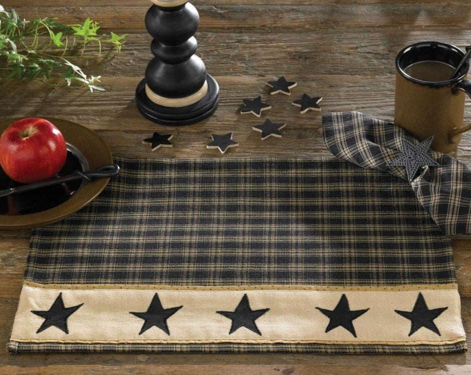 Park Designs Sturbridge Black Star Placemat 4 Piece