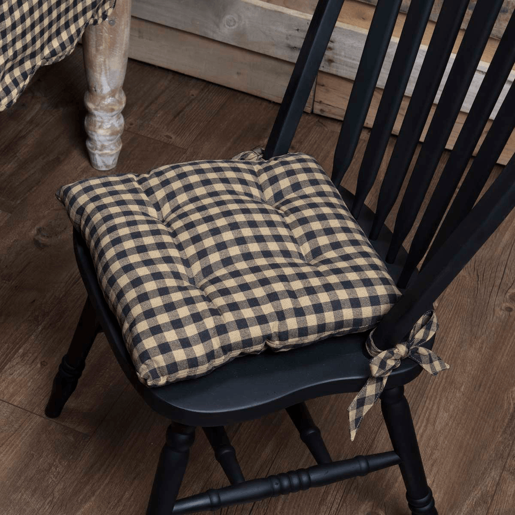 Black Check Chair Pad 15