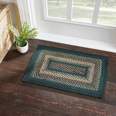 Multi Oval Braided Rug 20x30 - with Pad